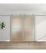 Dubbele stalen schuifdeur - Kiezelgrijs - 4 Vlaks - Mat glas