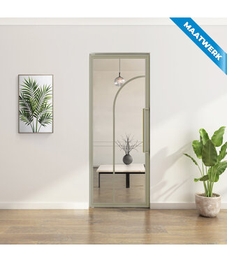 Stalen Taatsdeur - Maatwerk - Kiezelgrijs - 2 Vlaks rond - Helder glas