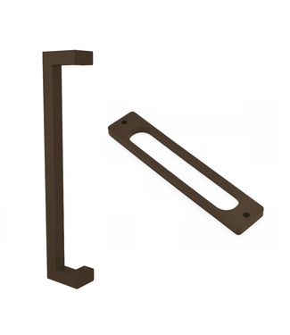 Standaard schuifdeurgreep met inkeping - 360mm  - Brons