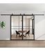 Dubbele stalen schuifdeur - Zwart - 6 Vlaks - Rook glas - Luxe design*