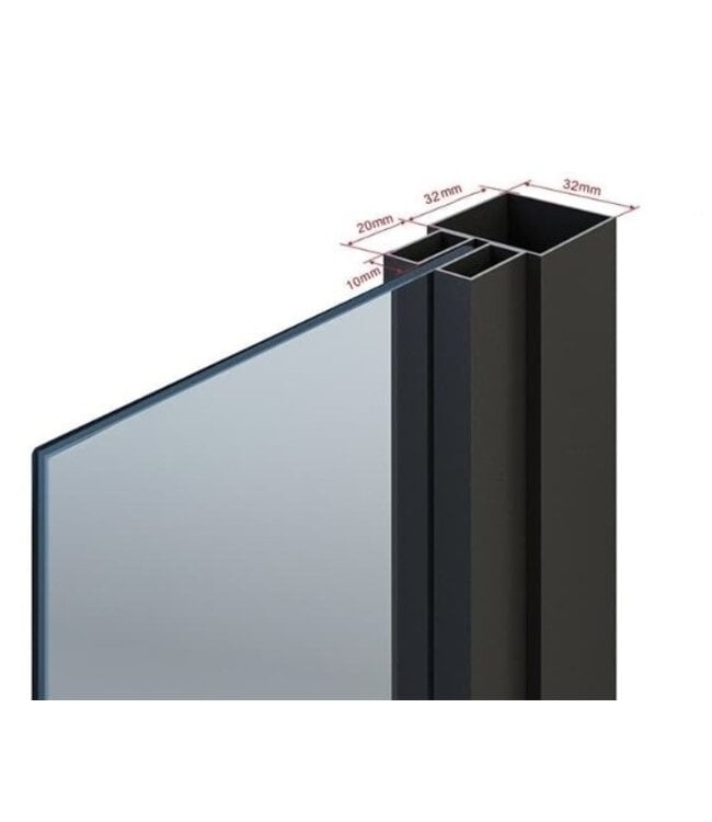 Dubbele stalen schuifdeur - Zwart - 6 Vlaks - Rook glas - Luxe design*