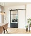 Stalen Schuifdeur - 3 Vlaks met kickplate - Helder glas*