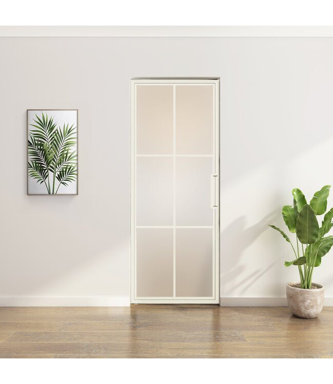 Stalen taatsdeur - Wit - 6 Vlaks - Helder glas