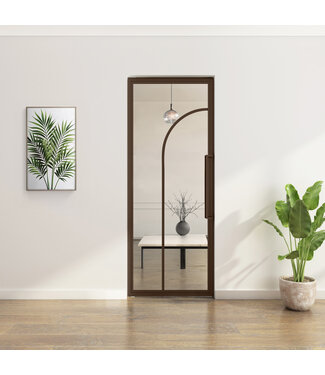 Stalen Taatsdeur - Brons - 2 Vlaks rond - Helder glas*