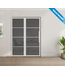 Enkele stalen taatsdeur met glaspaneel, 4 vlaks, wit, helder glas