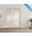 Enkele stalen taatsdeur met glaspaneel, 3 vlaks, wit, helder glas