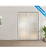 Enkele stalen taatsdeur met glaspaneel, 3 vlaks, wit, helder glas