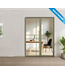 Enkele stalen taatsdeur met glaspaneel, 6 vlaks, olijfgroen, helder glas