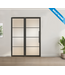 Enkele stalen taatsdeur met glaspaneel, 4 vlaks, mat glas