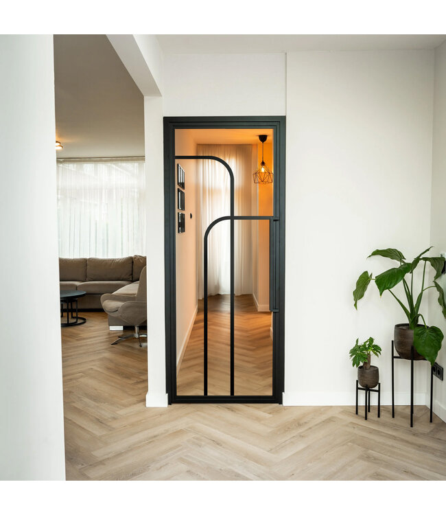 Stalen Binnendeur - 4 Vlaks rond - Kanaalglas