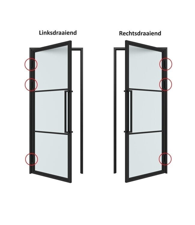 Stalen Binnendeur - Brons - 4 Vlaks rond - Kanaalglas