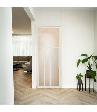 Stalen Binnendeur - Wit - 4 Vlaks rond - Kanaalglas