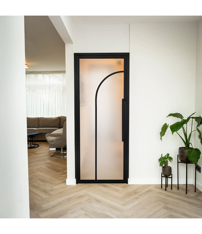 Stalen Binnendeur - 2 Vlaks rond - Rookglas