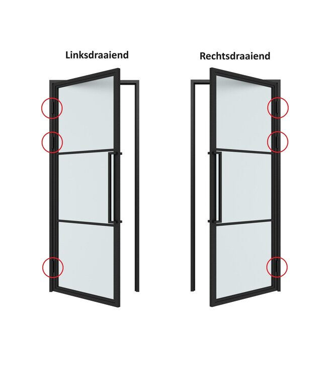 Stalen Binnendeur - 5 Vlaks rond - Maatwerk - Kanaalglas