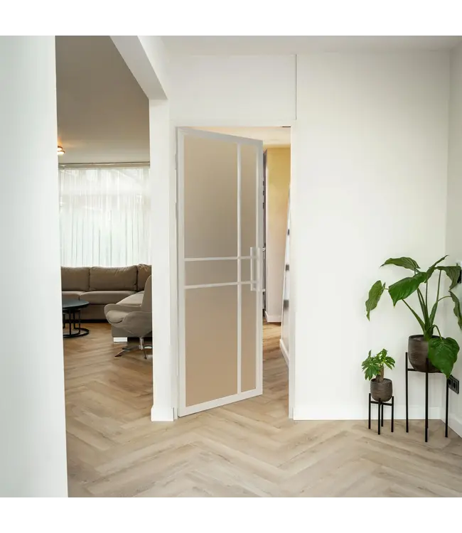 Stalen Binnendeur - Wit - 6 Vlaks - Maatwerk - Kathedraalglas - Luxe design