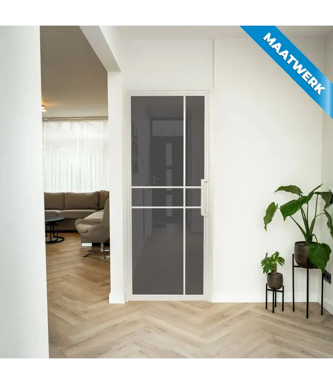Stalen Binnendeur - Wit - 6 Vlaks - Maatwerk - Kathedraalglas - Luxe design