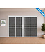 Dubbele stalen Schuifdeuren met koofsysteem en glaspanelen - 6 Vlaks - Wit - Maatwerk - Luxe design - Mat glas