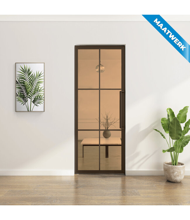 Stalen Taatsdeur - Maatwerk - Brons - 6 Vlaks - Rookglas