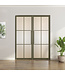 Dubbele stalen taatsdeur - Olijfgroen - 6 Vlaks - Helder glas