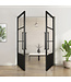 Dubbele stalen taatsdeur - Zwart - 3 Vlaks met kickplate  - Moderne look