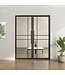 Dubbele stalen taatsdeur - Zwart - 6 Vlaks  - Rookglas - Luxe design