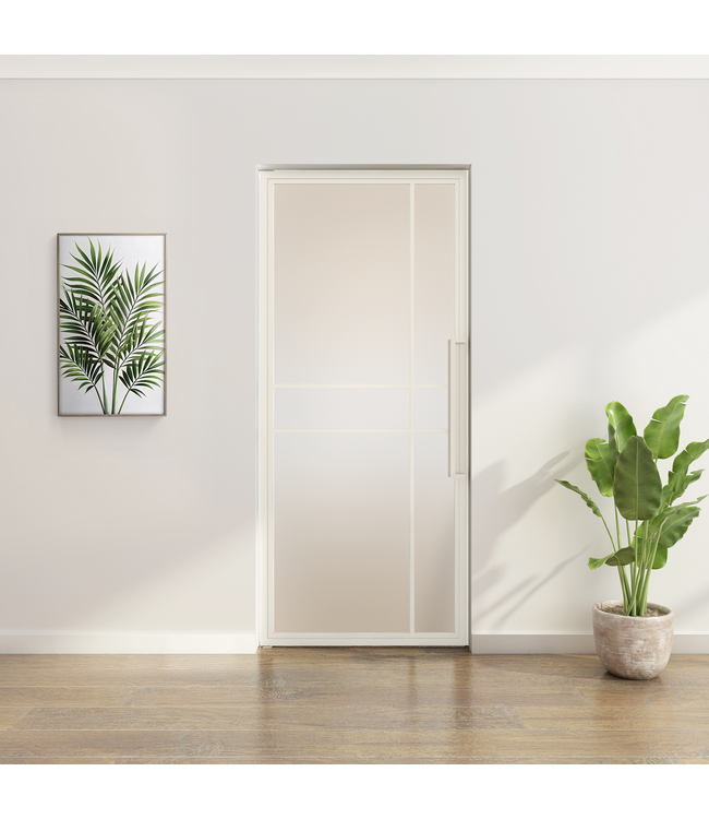 Stalen taatsdeur - Wit - 6 Vlaks - Rook glas - Luxe design