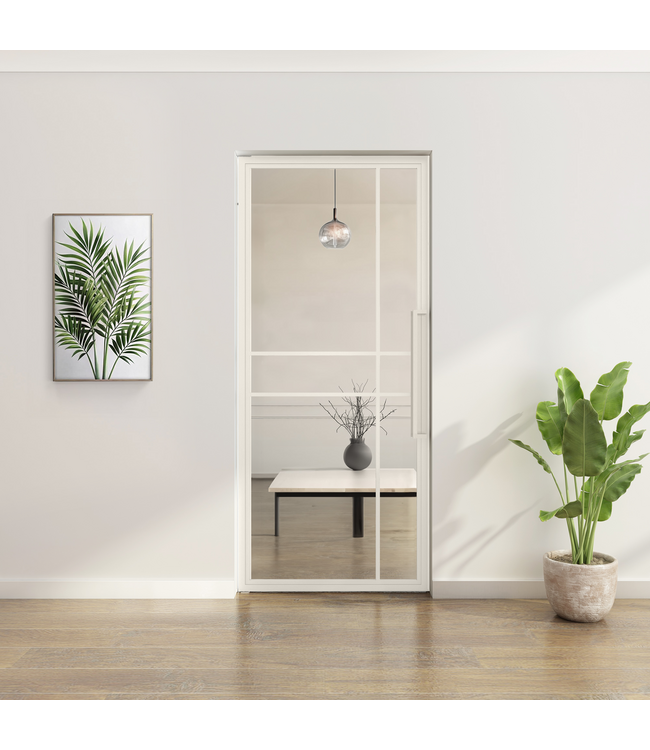 Stalen taatsdeur - Wit - 6 Vlaks - Mat glas - Luxe design