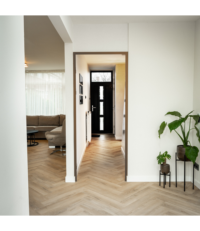 OUTLET: Stalen Binnendeur - Brons - 6 Vlaks Luxe design - kozijnmaat 2422x898mm - Helder glas