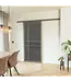 Stalen Schuifdeur met koofsysteem - Olijfgroen - 6 Vlaks - Kanaalglas - Luxe design