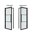 OUTLET: Stalen inzetdeur - Zwart - 6 Vlaks - 2177x874mm - Helder Glas - Luxe design - Linksdraaiend
