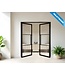 Dubbele stalen Binnendeur - Zwart - 6 Vlaks - Maatwerk - Helder glas - 2100x1950mm