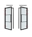 Dubbele stalen Binnendeur - Zwart - 6 Vlaks - Maatwerk - Helder glas - 2100x1950mm