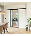 Stalen Schuifdeur met koofsysteem - Zwart - 6 Vlaks - Rook glas - Luxe design*