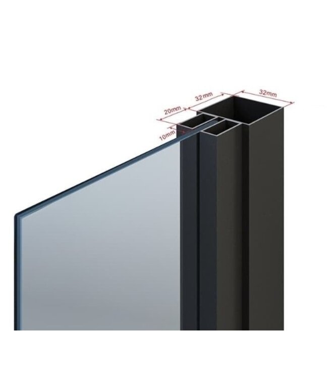 Stalen Schuifdeur met koofsysteem - Zwart - 6 Vlaks - Rook glas - Luxe design*