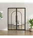 Dubbele stalen taatsdeur - Zwart - 2 Vlaks rond - Mat glas*