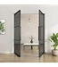 Dubbele stalen taatsdeur - Zwart - 3 Vlaks - Helder glas*