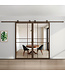 Dubbele stalen schuifdeur - 6 Vlaks - Brons - Mat glas - Luxe design*