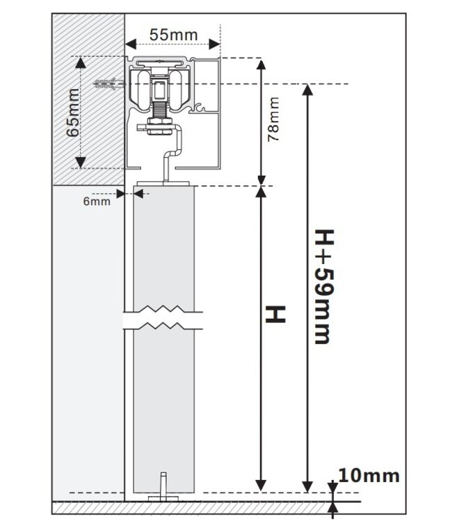 Dubbele stalen schuifdeur met koofsysteem - Zwart - 3 Vlaks - Rook glas*
