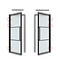 Stalen Binnendeur - Brons - 2 Vlaks rond - Mat glas*