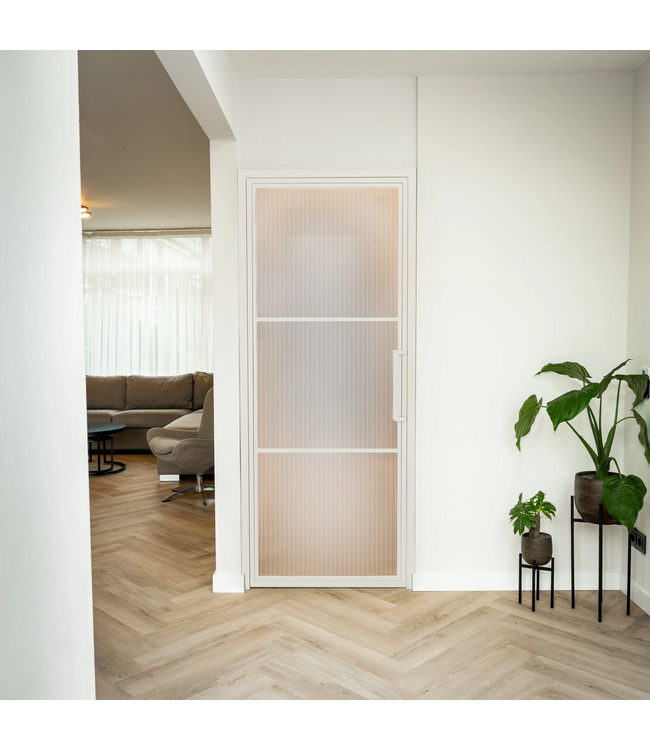 Stalen Binnendeur - Wit - 3 Vlaks - Helder glas