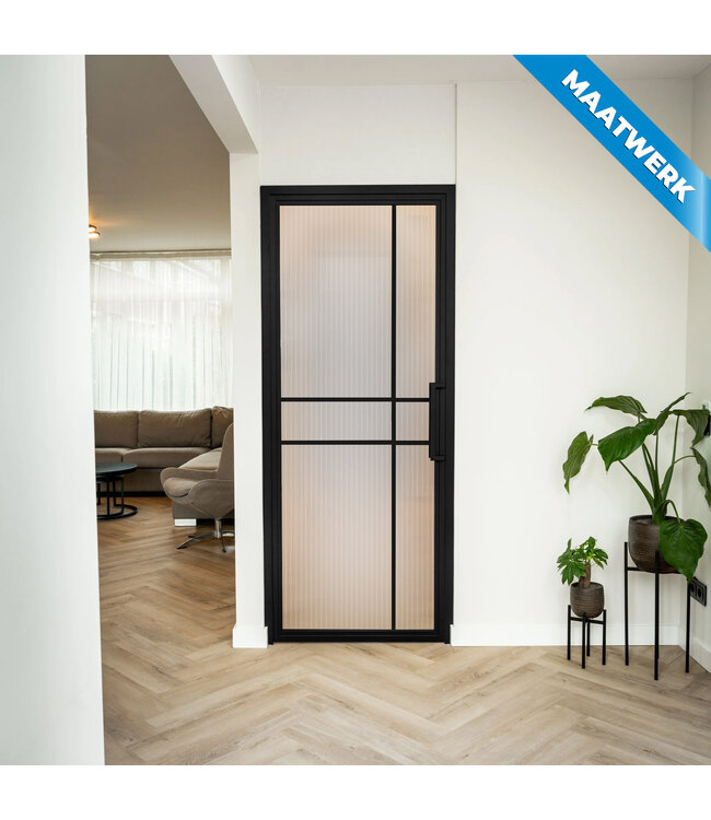 Stalen Binnendeur - Zwart - 6 Vlaks - Maatwerk - Helder glas