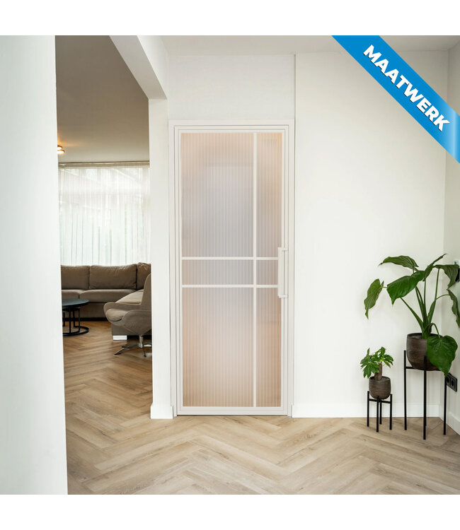 Stalen Binnendeur - 6 Vlaks - Wit - Maatwerk - Rook glas