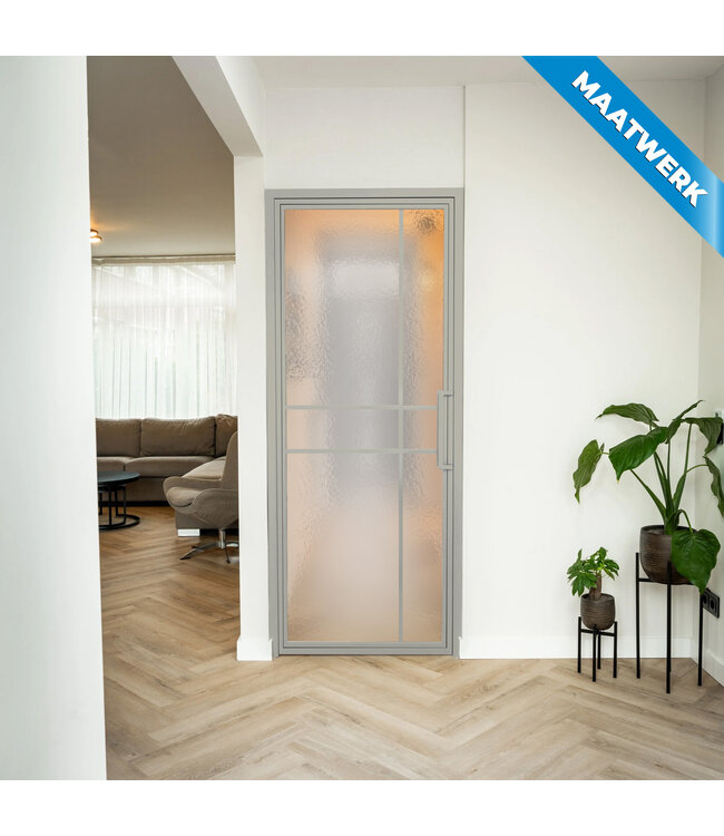 Stalen Binnendeur - Kiezelgrijs - 6 Vlaks - Maatwerk - Matglas - Luxe design
