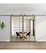 Dubbele stalen schuifdeur - 6 Vlaks - Olijfgroen - Helder glas - Luxe design*