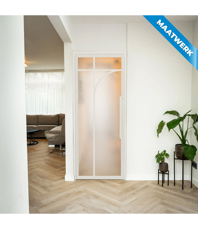 Stalen Binnendeur - Wit - 5 Vlaks rond - Maatwerk - Rook glas