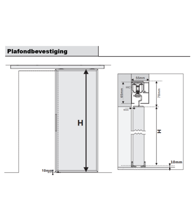 Stalen Schuifdeur met koofsysteem - Olijfgroen - 5 Vlaks - Maatwerk - Mat glas