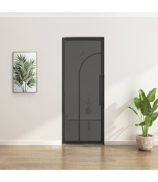 Stalen Taatsdeur - Zwart - 2 Vlaks rond - Rookglas*