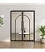 Dubbele stalen taatsdeur - Zwart - 2 Vlaks rond - Rook glas*