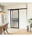 Stalen Schuifdeur met koofsysteem - Zwart - 6 Vlaks - Rook glas - Luxe design