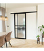 Stalen Schuifdeur met koofsysteem - Zwart - 6 Vlaks - Rook glas - Luxe design
